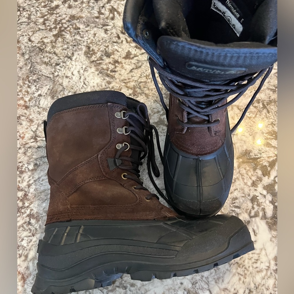 Kamik Men's The Nation Plus Winter Boot Dark Brown - WK0316 Dark Brown size 8. I